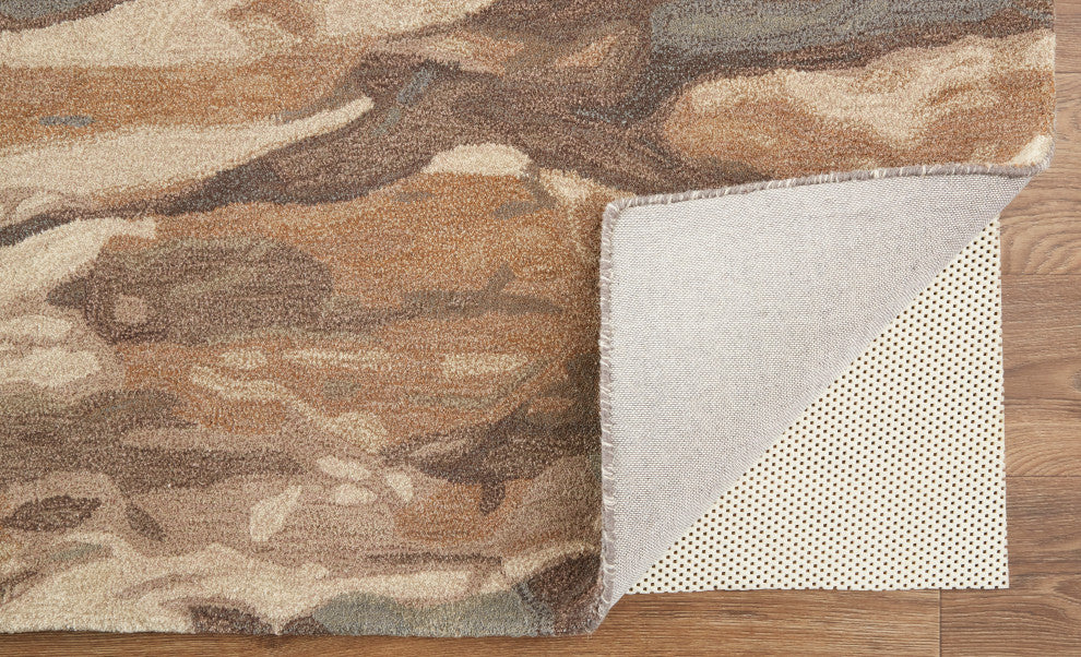 Weave & Wander Nakita Rug, Biscuit Tan/Morel Brown, 10ft x 14ft