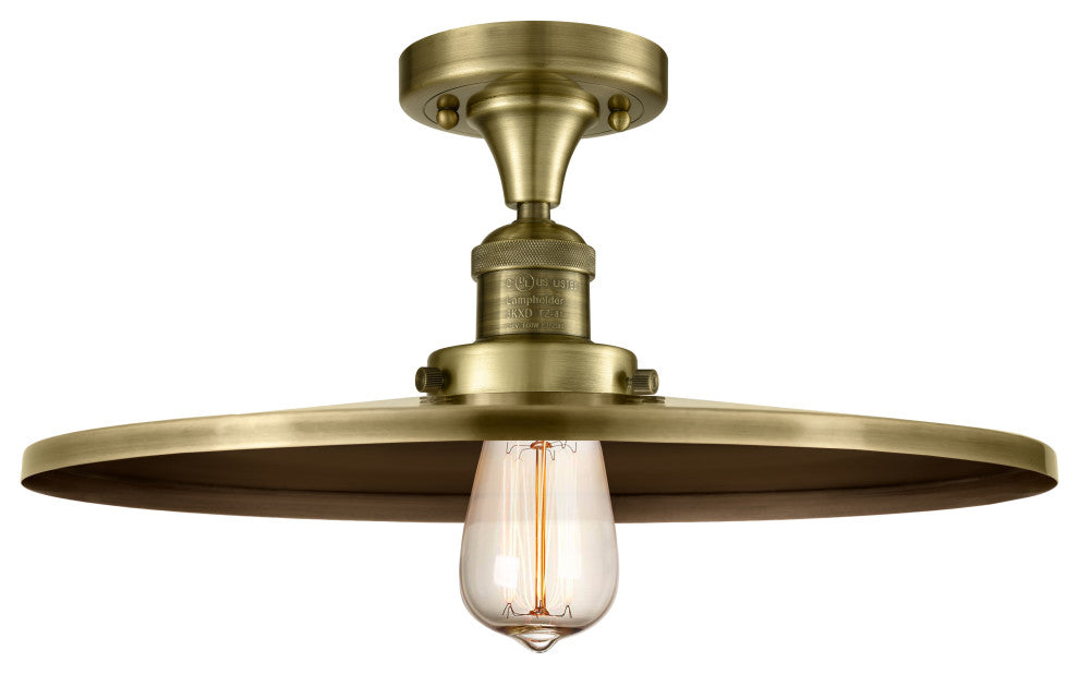 Innovations 517-1CH-AB-MFR-AB-16-LED 1 Light Semi-Flush Mount, Antique Brass