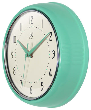 Infinity Instruments Retro Kitchen Vintage 50s Wall Clock, Mint Green
