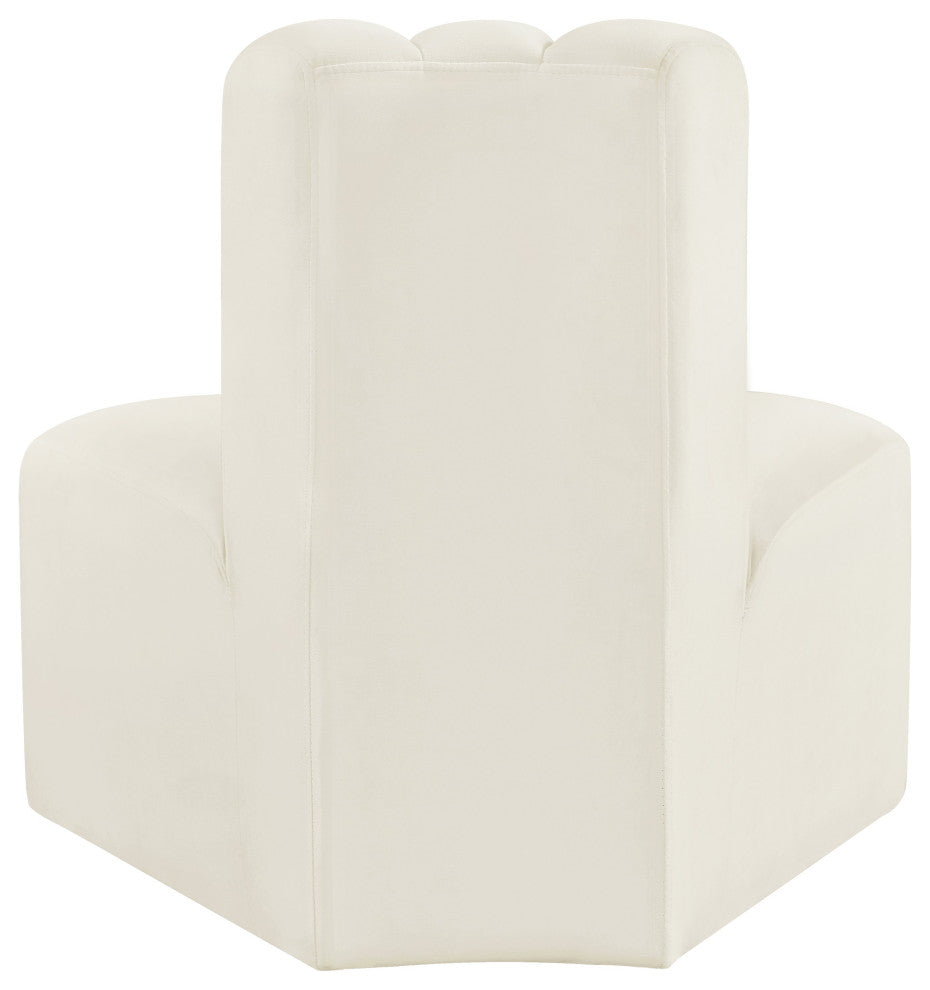 Arc Upholstered Modular Component, Cream, 1-Piece: Reverse Corner, Velvet