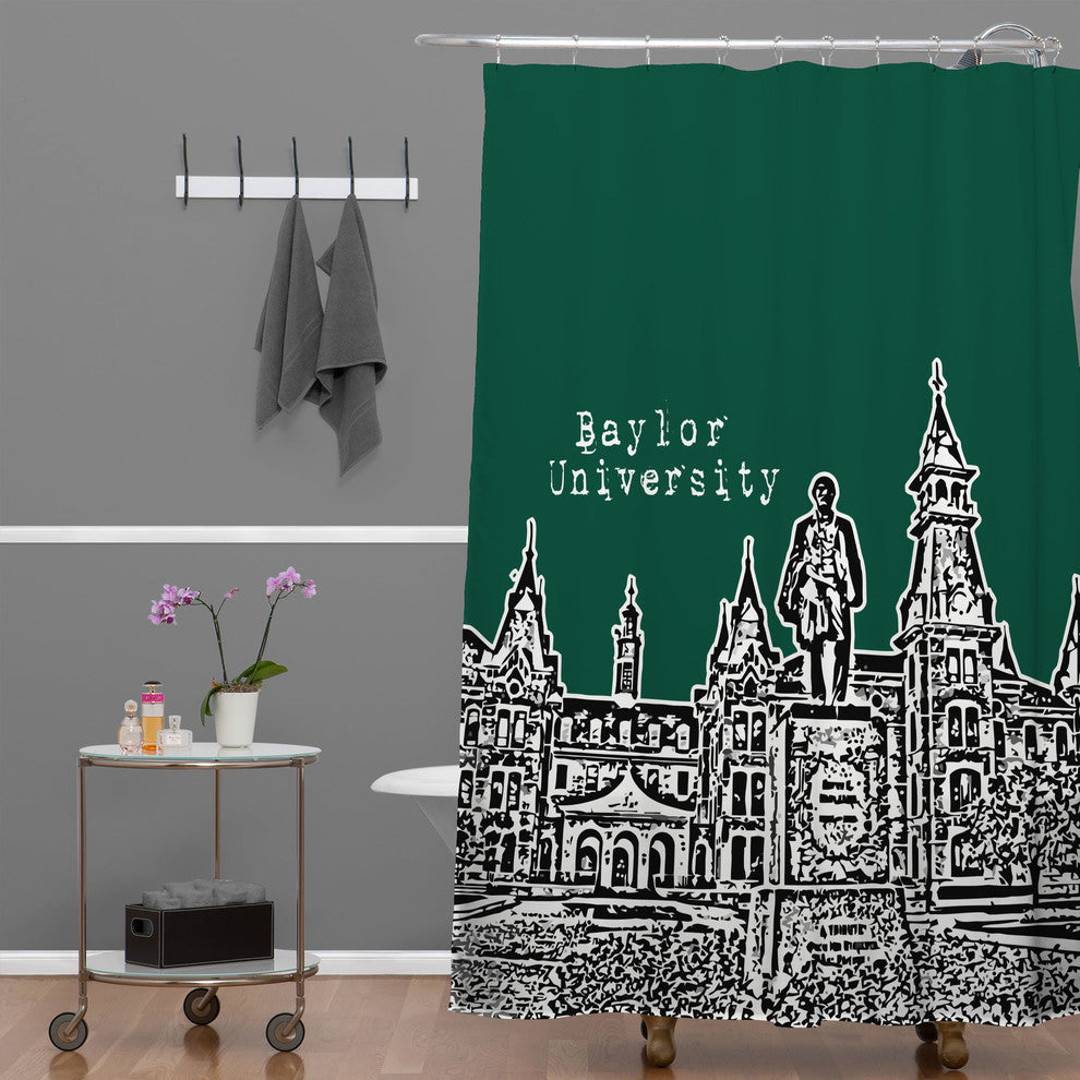 Deny Designs Bird Ave Baylor University Green Shower Curtain