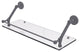 Prestige Skyline 24" Floating Glass Shelf with Gallery Rail, Matte Gray