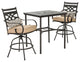 Hanover MCLRDN3PCBRSW2 Montclair Three Piece Steel Outdoor Bistro - Tan