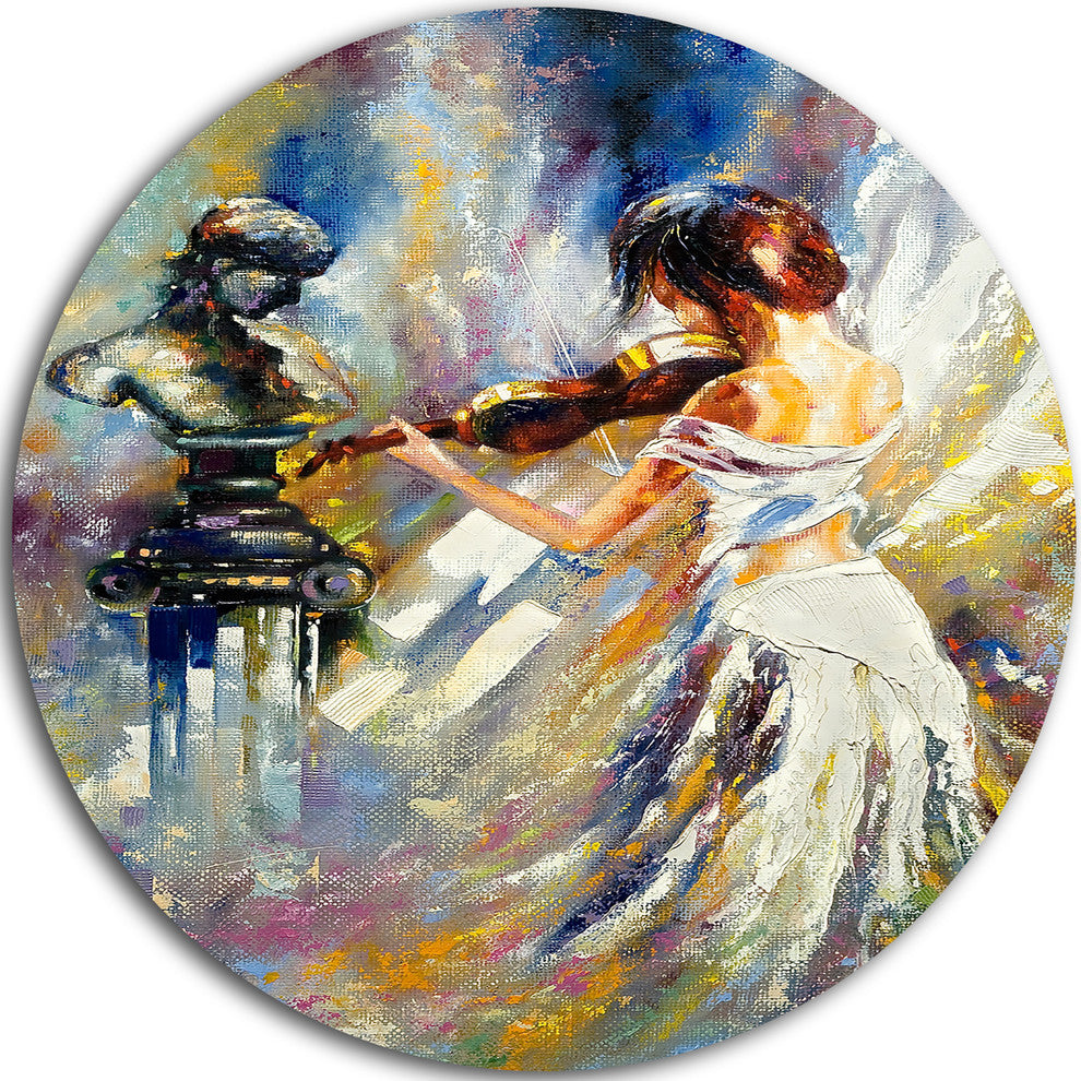 Love With Endless Music, Abstract Round Wall Art, 23"