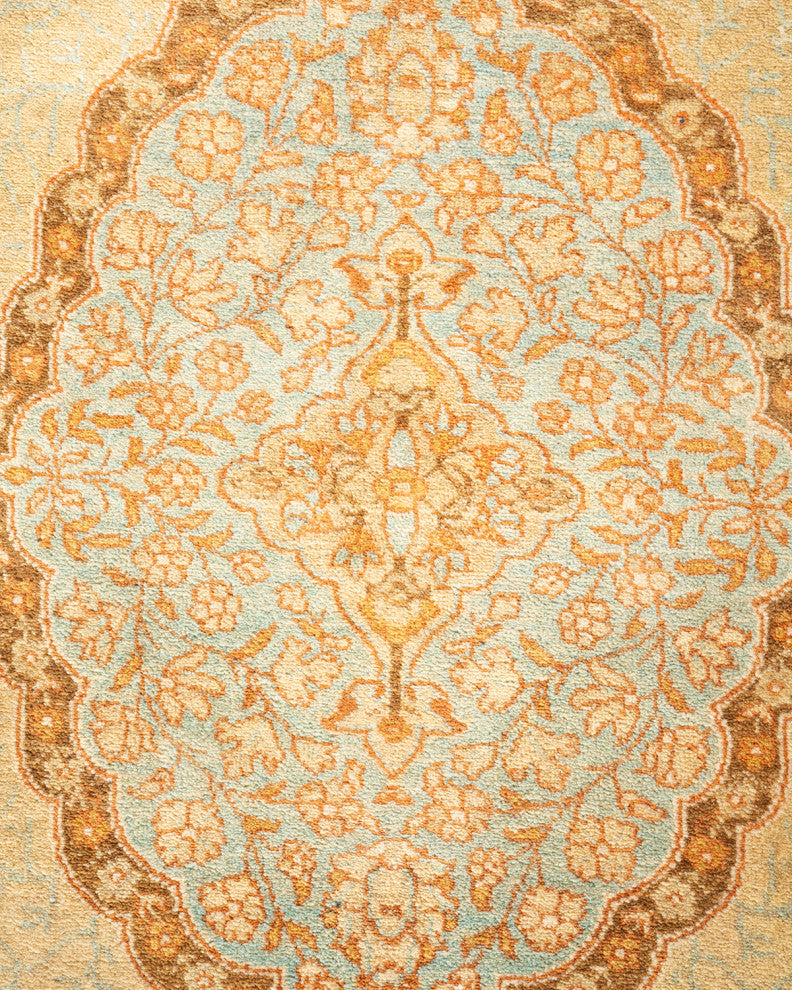 Mogul, One-of-a-Kind Hand-Knotted Area Rug Yellow, 4' 9" x 6' 7"