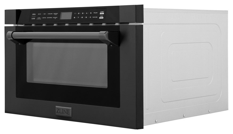 24" Built-in Microwave Drawer, Black Stainless Steel
