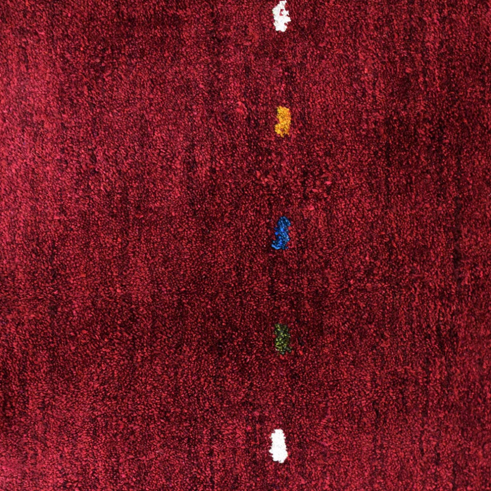 Hand Knotted Loom Silk Mix Area Rugs Contemporary Red