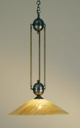 21W Revival Beige Iridescent Deco Ball Pendant