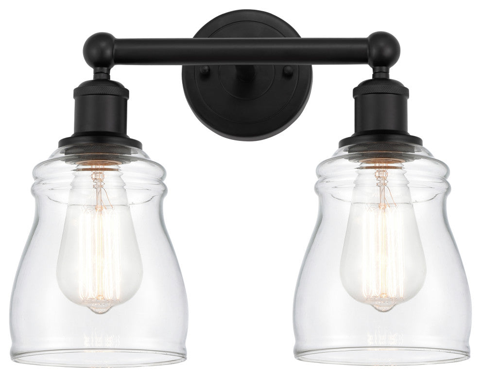 Innovations 616-2W-BK-G392 Ellery 2 Light Bath Vanity Light, Matte Black
