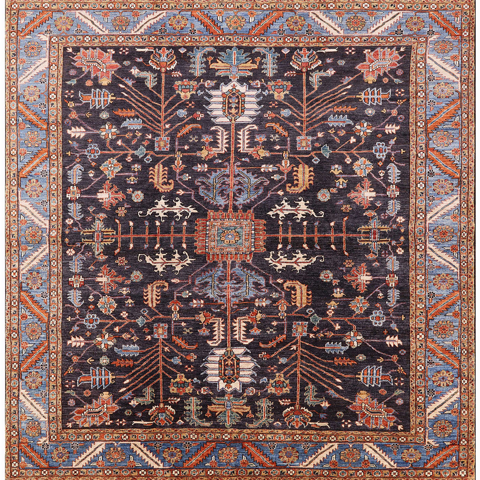 Ahgly Company Indoor Square Mid-Century Modern Area Rugs, 7' Square