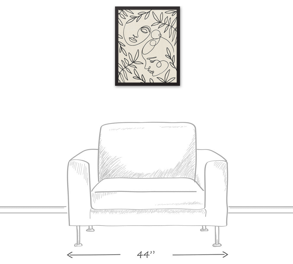 Botanical Faces 16"x20" Black Framed Canvas