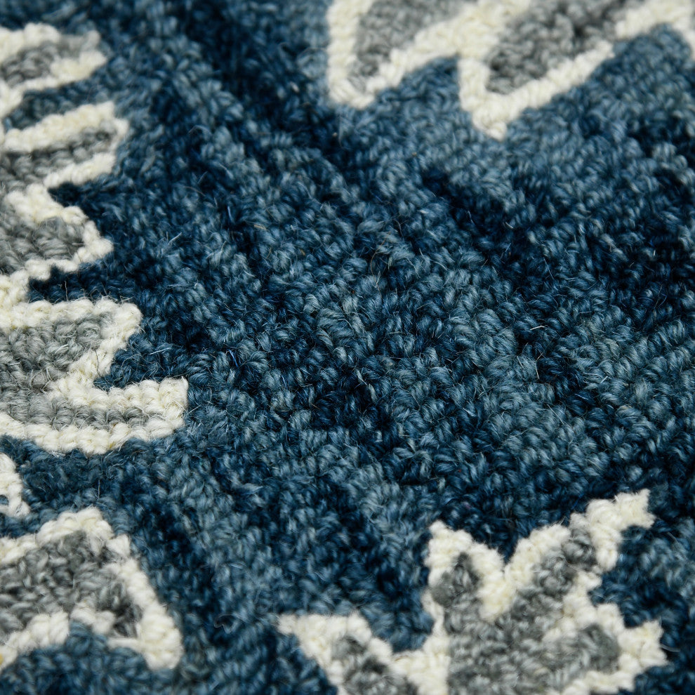 Romania Hope Area Rug, Navy, 2' x 3', Floral