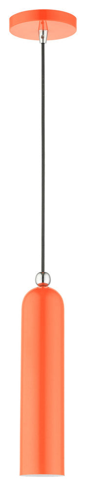 Shiny Orange Mid Century Modern, Minimal, Urban, Scandinavian Pendant