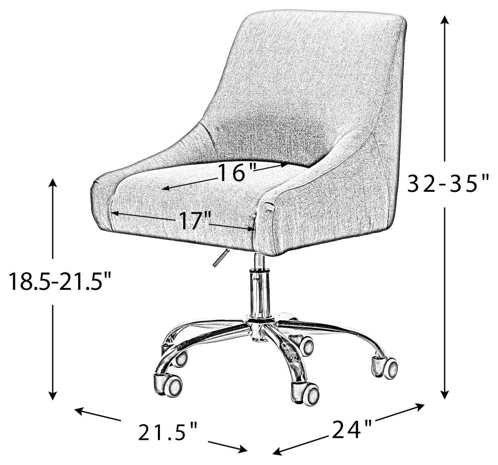 Upholstered Swivel Task Chair With Golden Base, Tan