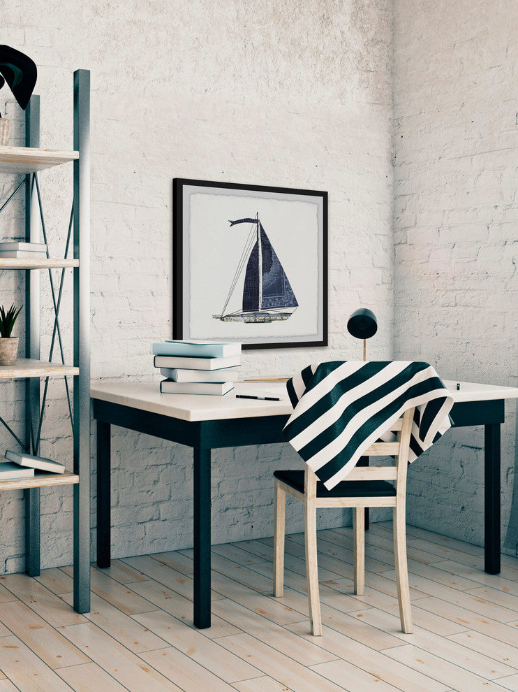 "Set Sail III" Framed Painting Prints, 18"x18"