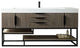 Columbia 72" Single Vanity, Ash Gray, Matte Black, Glossy White Composite Top