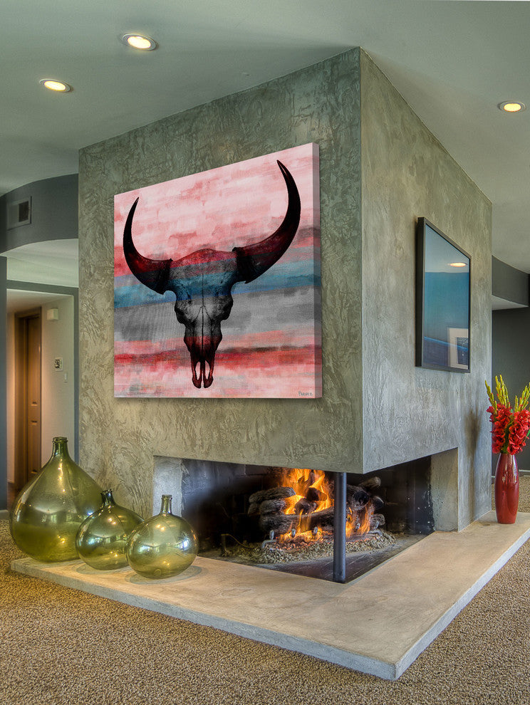 "Pastel Skull" Fine Art Canvas Print, 24"x24"