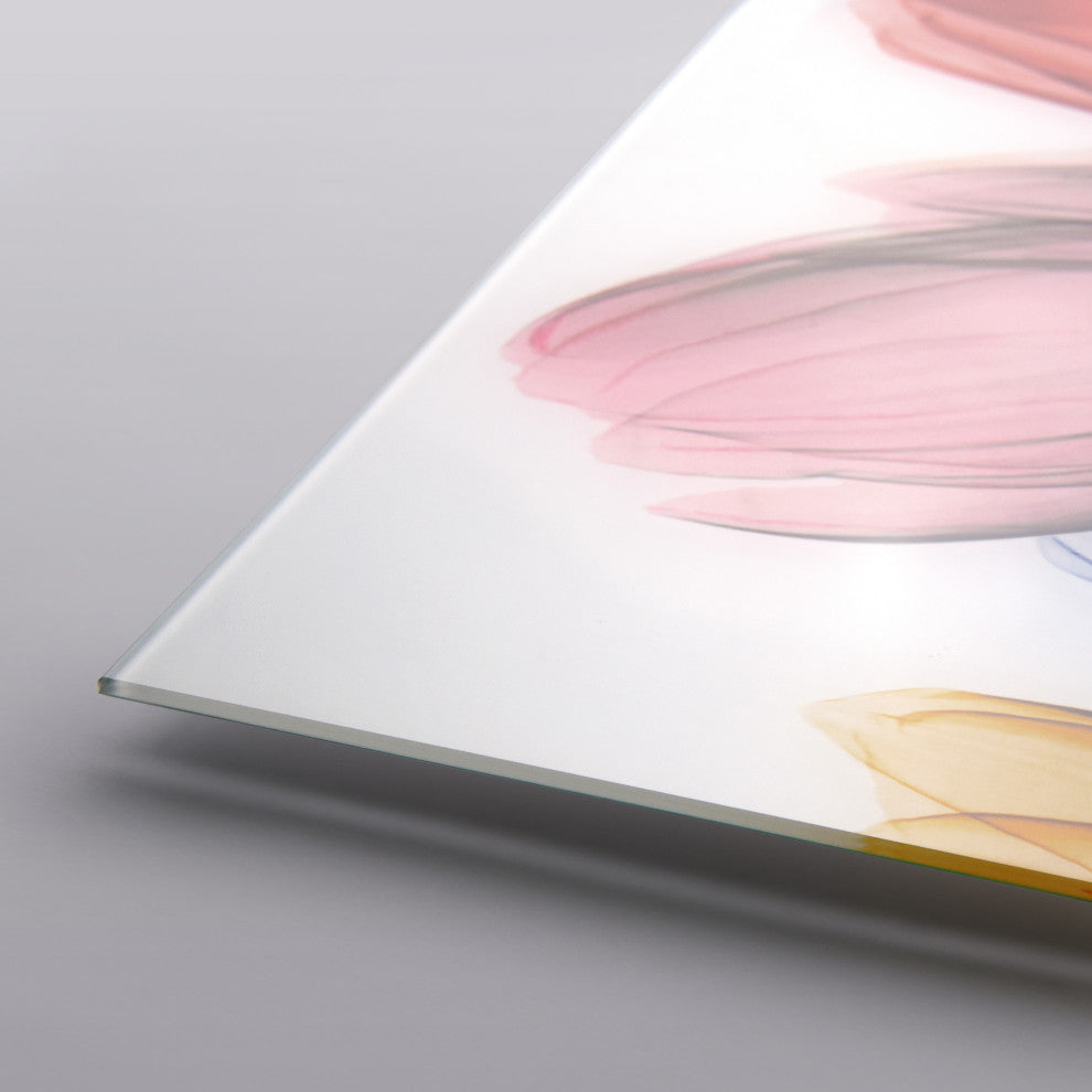 Tulip Scape X-Ray II Flower Wall Art on Frameless Free Floating Tempered Glass