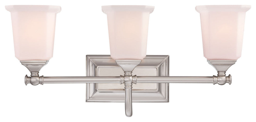 Nicholas 3-Light Bath Vanity, Brushed Nickel