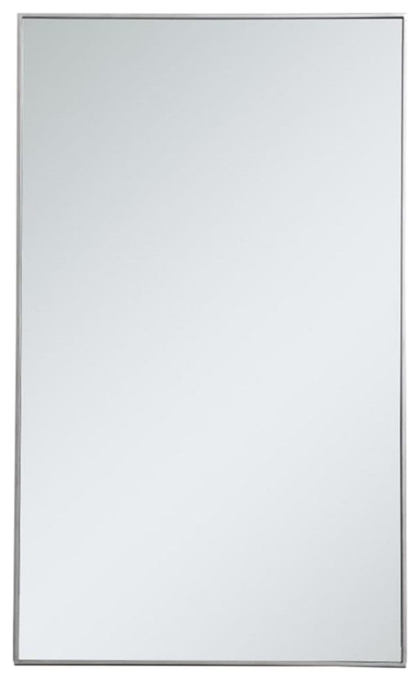 Elegant Decor Eternity 60" x 36" Contemporary Metal Frame Mirror in Silver