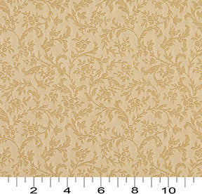 Beige And Tan Foliage And Flowers Upholstery Fabric By The Yard