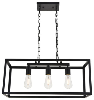 Black Finish 3-Light Pendant