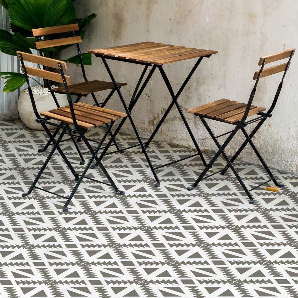 Aztec Tile Stencil - DIY Geometric Tile Stencils - Faux Cement Tiles, Extra Larg