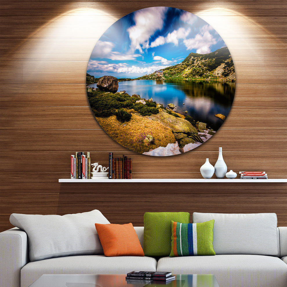 Long View Of Seven Rila Lakes, Landscape Round Wall Art, 23"
