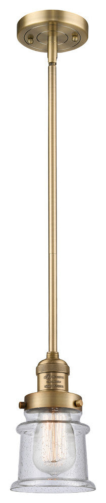 Small Canton 1-Light Mini Pendant, Brushed Brass, Seedy