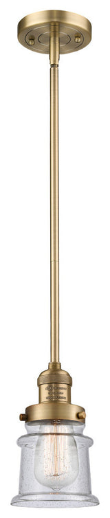 Small Canton 1-Light Mini Pendant, Brushed Brass, Seedy