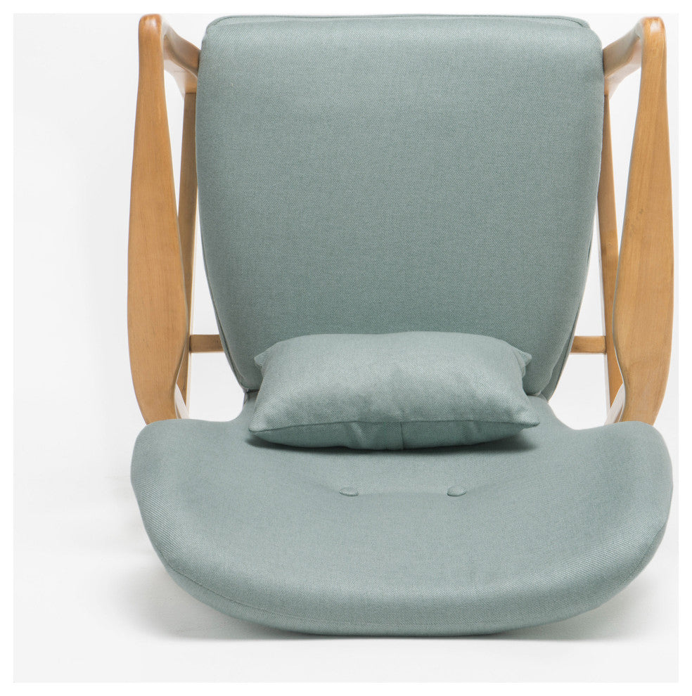 GDF Studio Kama Accent Armchair, Light Blue/Walnut