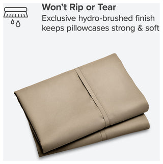 Bare Home Microfiber Pillowcases - Set of 2, Taupe, Standard