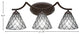 Zilo 3-Light Bath Bar, Dark Granite Finish With 7" Diamond Ice Art Glass