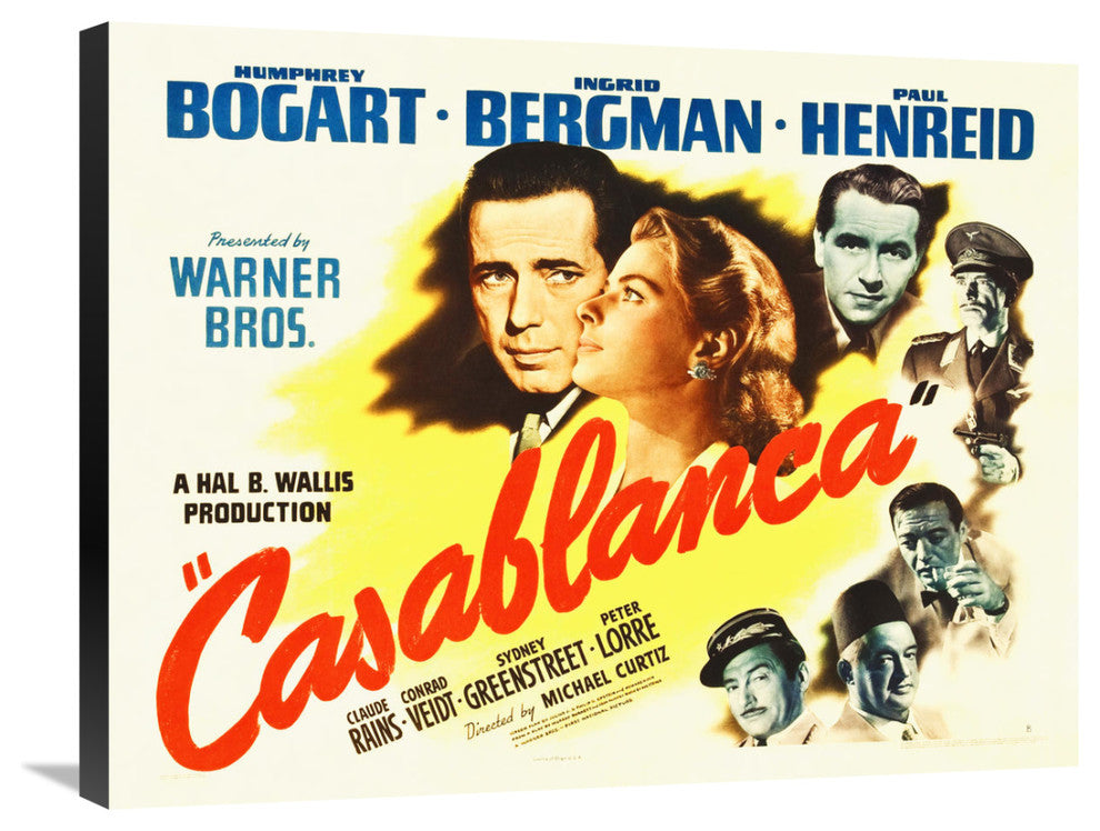 "Casablanca Poster" Stretched Canvas Giclee by Hollywood Photo Archive, 30x23"