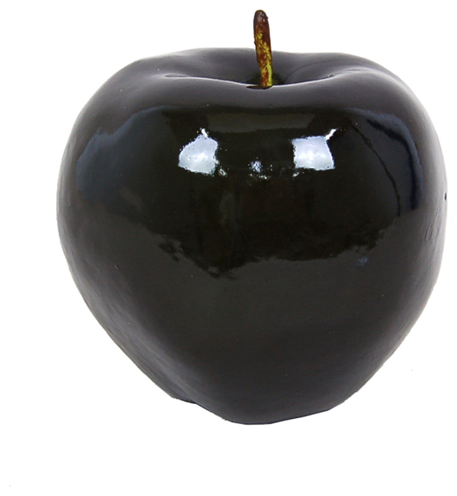 6" Shiny Large Centerpiece Apple,Black