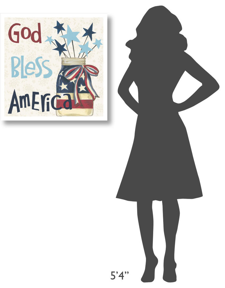 "American Country II Light Blue" Digital Paper Print by Anne Tavoletti, 26"x26"