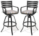 2PCS Patio Bar Stools Set Cast Aluminum Swivel with Sunbrella Seat Cushion, Mila
