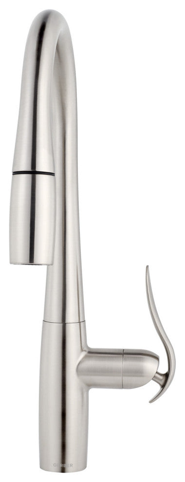 Selene Single Handle Pull-Down Kitchen Faucet w/ Snapback, Stainless Steel