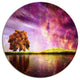 Magic Night With Colorful Clouds, Landscape Disc Metal Wall Art, 11"