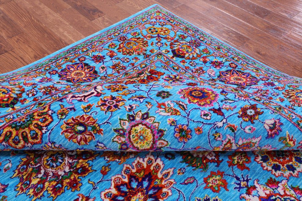 8' 2" X 10' 0" Handmade Wool & Silk Persian Rug - Q15787