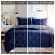 Madison Park Microfiber Solid Comforter Mini Set, Navy, Full/Queen
