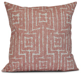 Orange Woven Tiki, Geometric Print Pillow, 20"x20"