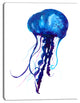 Dark Blue Jellyfish Watercolor, Animal Canvas Art Print, 30"x40"