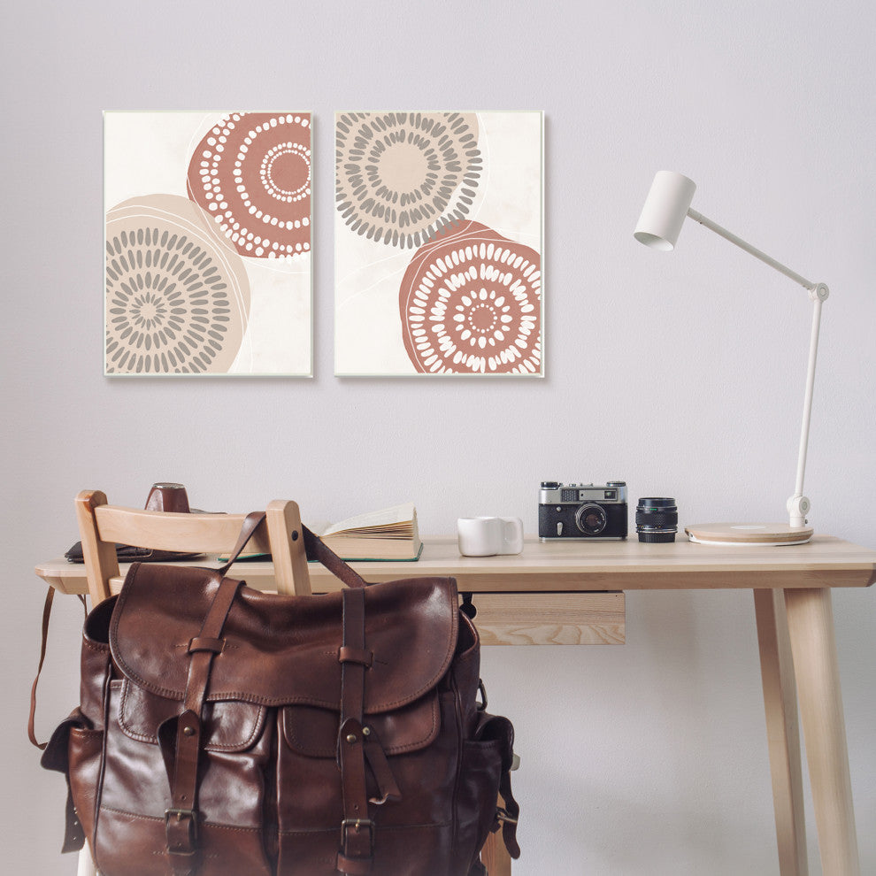 Geometric Mandala Ink Drops Boho Circular Doodle, 2pc, each 13 x 19