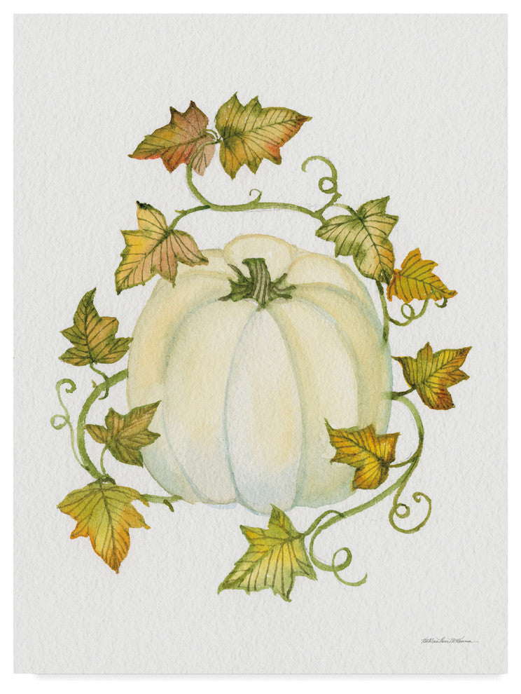Kathleen Parr Mckenna 'Pumpkin And VInes III' Canvas Art