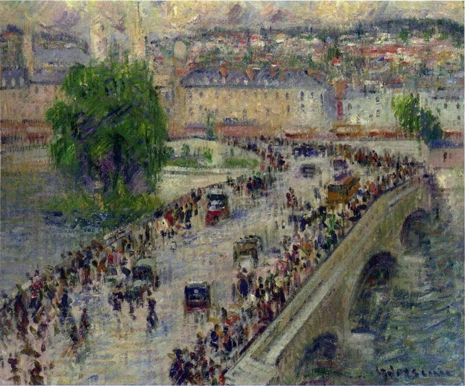 Gustave Loiseau Port Corneille at Rouen, 20"x25" Gallery Wrapped Canvas Print