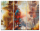 "Artistic Brown" Glossy Metal Wall Art, 3 Panels, 36"x28"