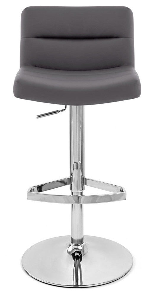 Lattice Adjustable Height Swivel Armless Bar Stool, Slate