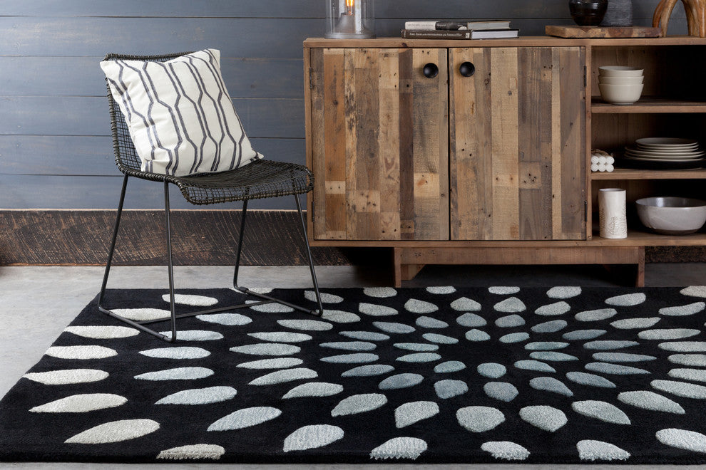 Oleander Contemporary Area Rug, Gray, 9'x13'