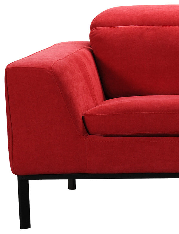 HomeRoots 28" Red Fabric and Wood Sectional Sofa